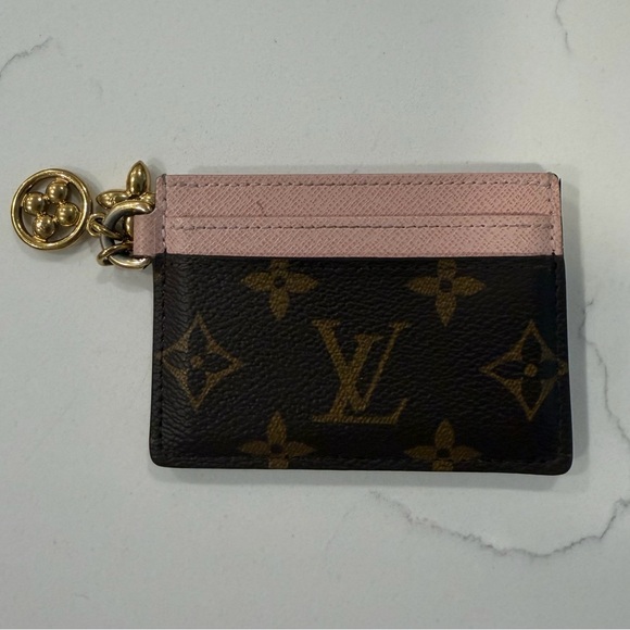 Louis Vuitton Brown and Pink Monogram Charms Card Holder - Picture 2 of 5